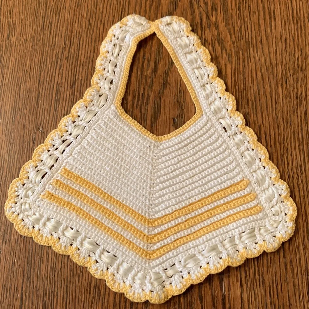 Vintage Crocheted Baby Bib